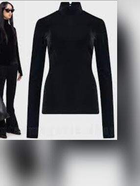 XXL Killstar Kihllist EchoNova Black Long Sleeve Mock Neck Velvet Top